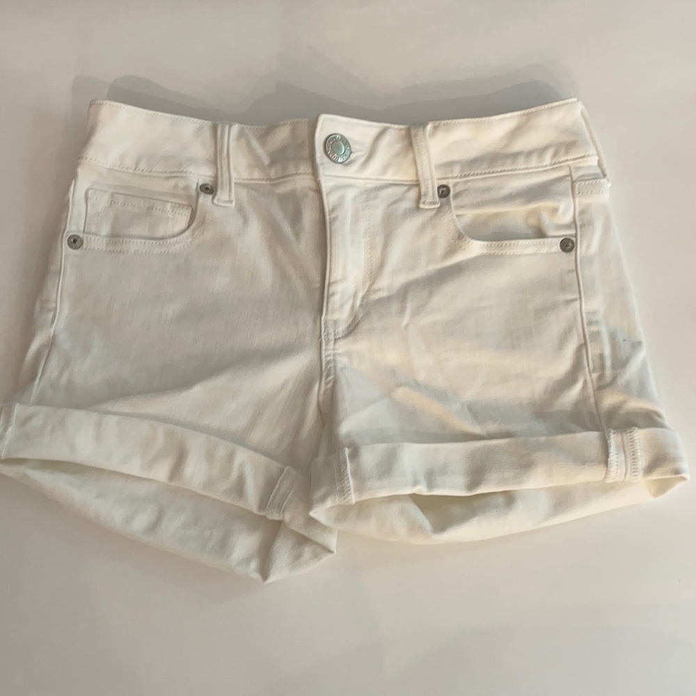 American Eagle White Jean Shorts